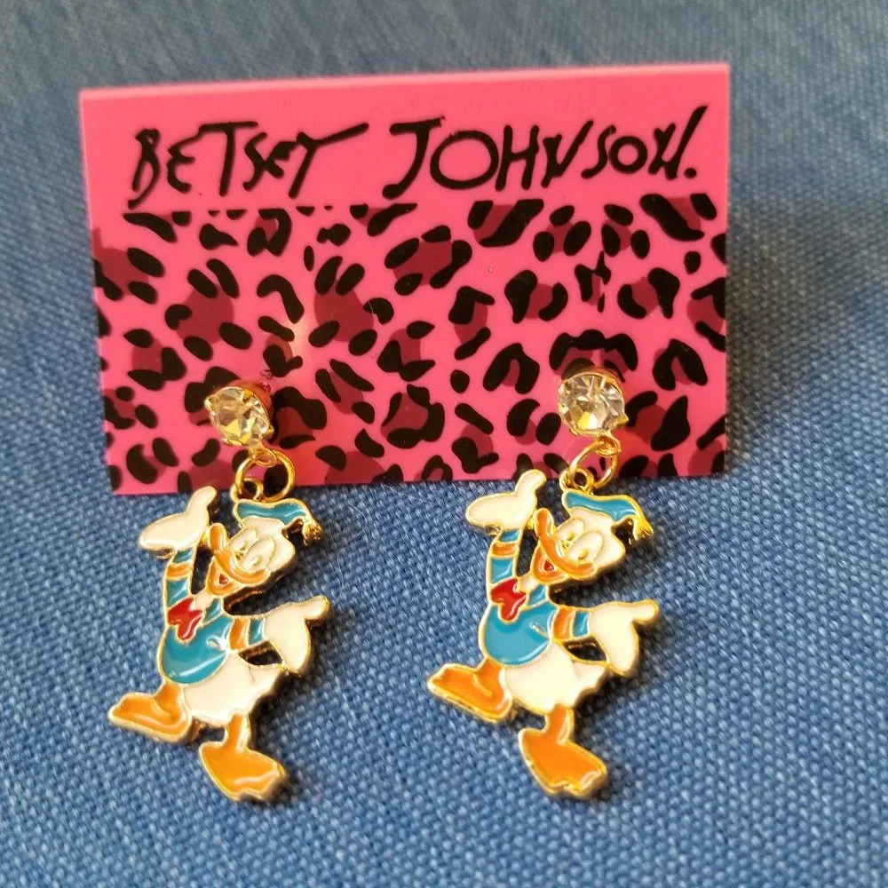 "Donald Duck" Bling Earrings - NWT